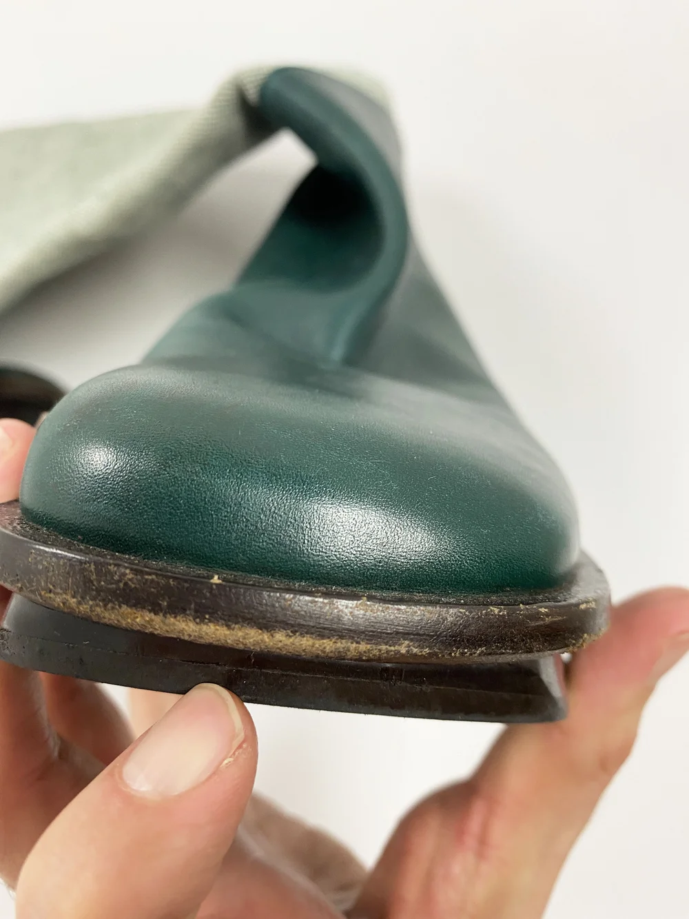 Prada S/S 1999 split platform green logo boots — JAMES VELORIA